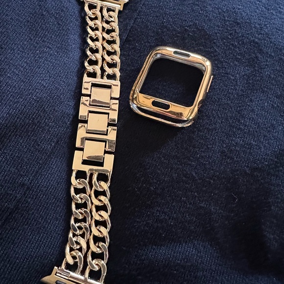 Gold Watch Frame and Chain Bracelet - Picture 2 of 2